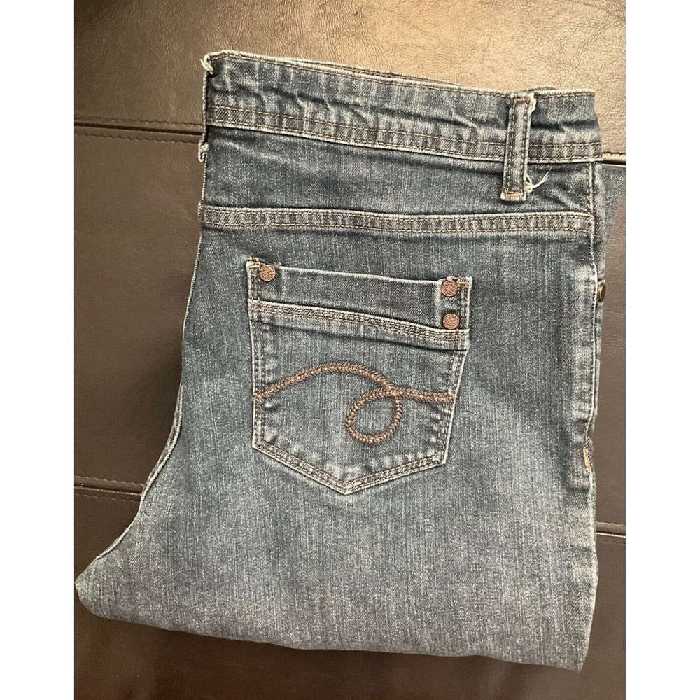 NRJ Mid Rise Straight Leg Denim Jeans Women's 10AP Blue Cotton Blend Medium Wash